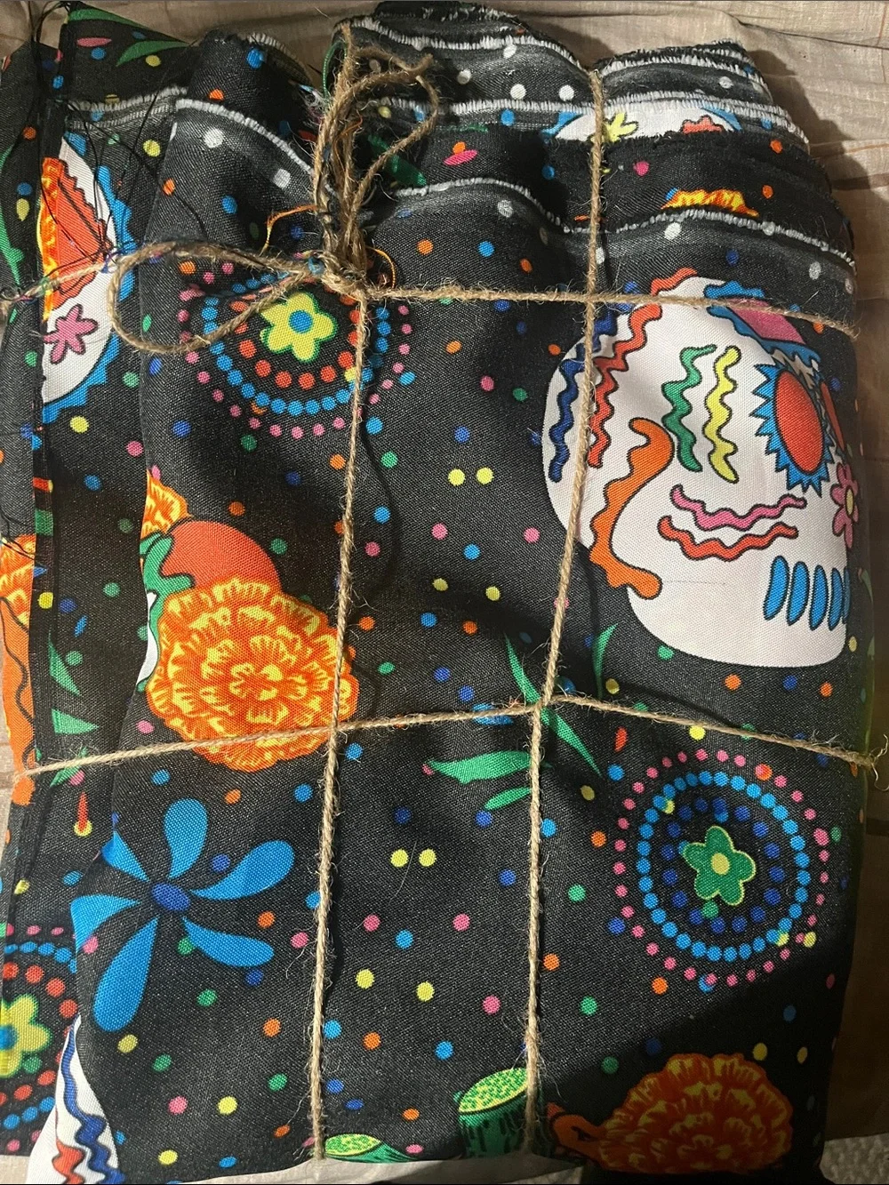 Brand new Day of the Dead Skull Fabric One piece of  10.50 yards a 59” wide